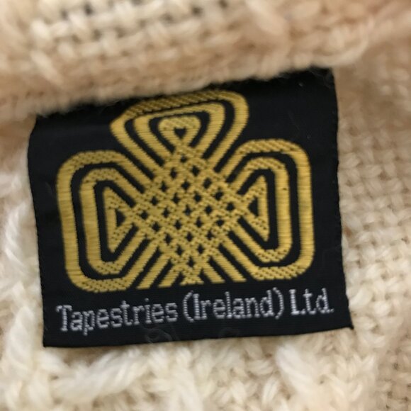 Vtg Irish Wool Fisherman Zip Cardigan ZIP OFF CONVERTIBLE SLEEVE To Sweater Vest - Picture 7 of 16